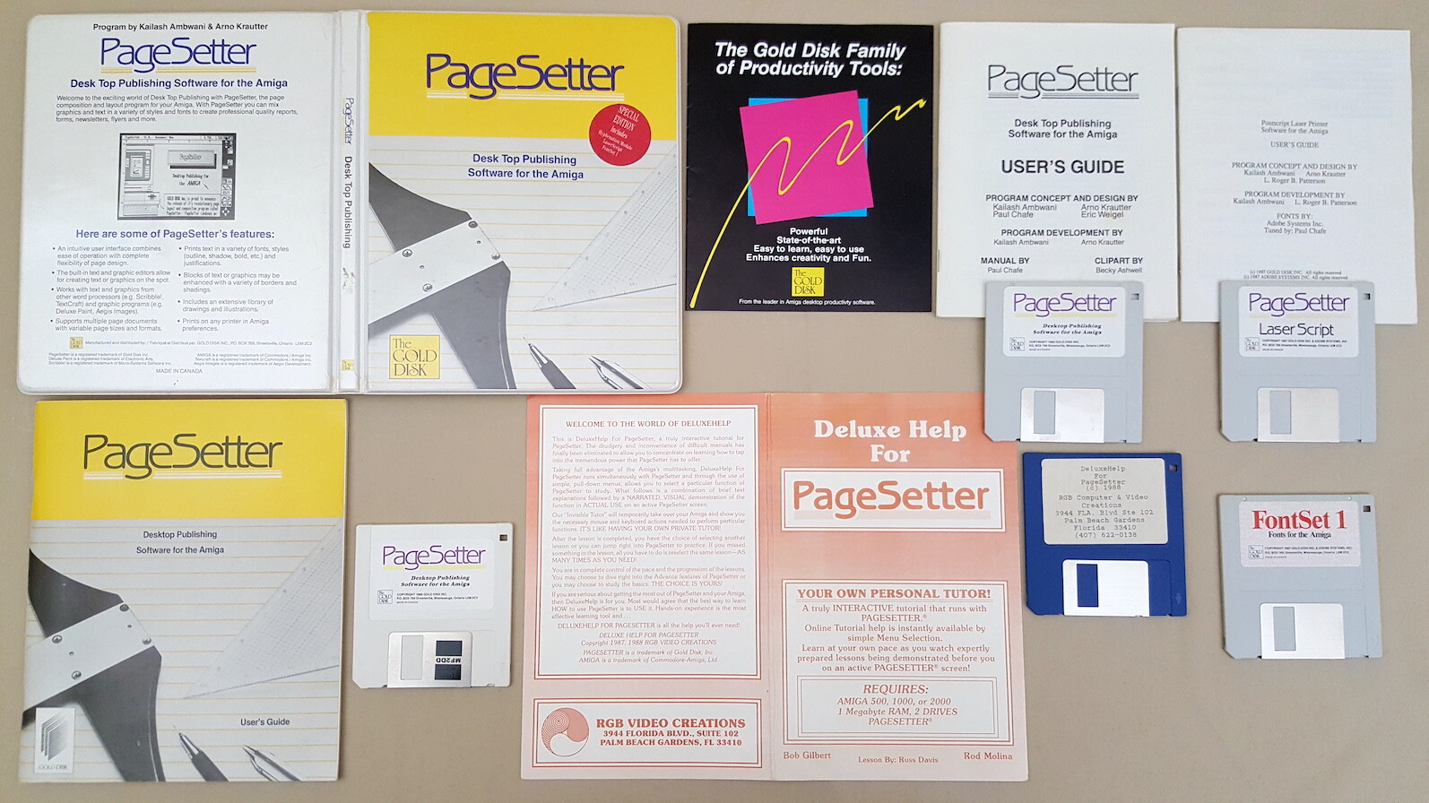 PageSetter v1.2 LaserScript FontSet1 Deluxe Help ©1987 Gold Disk for Amiga DTP