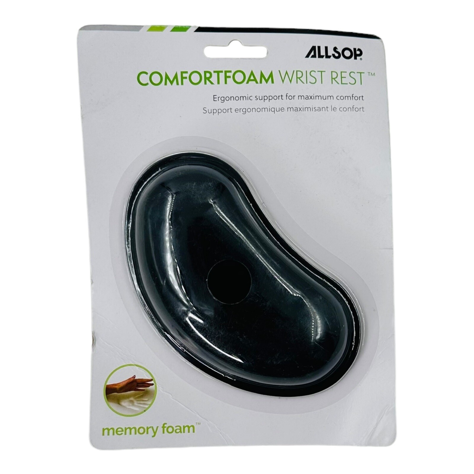 Allsop ComfortFoam Small Mouse Wrist Rest 5.25" W x 3" D x 1" H Black