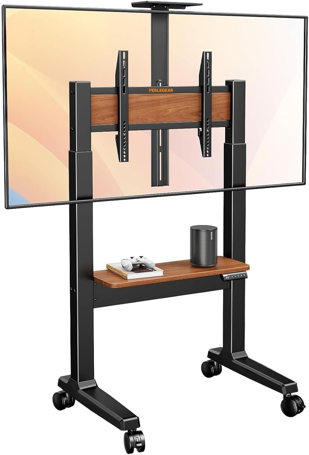 Motorized TV Stand Wheels 37 -86 Electric Height Adjustable 154lb Perlegear