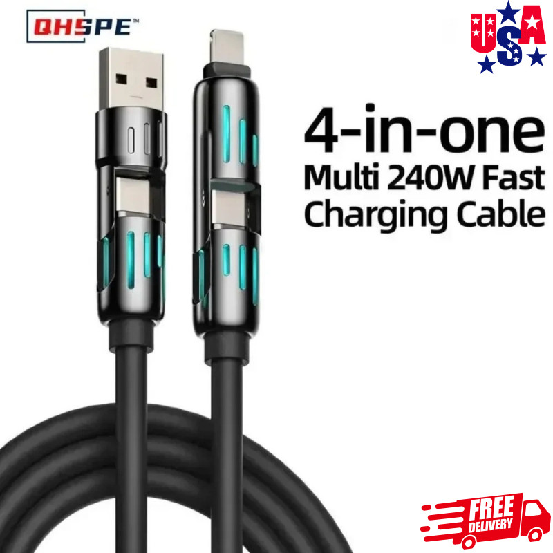 MFISH 4-in-1 USB Type-C Cable 240W Fast Charging iPhone 15 16 iPad