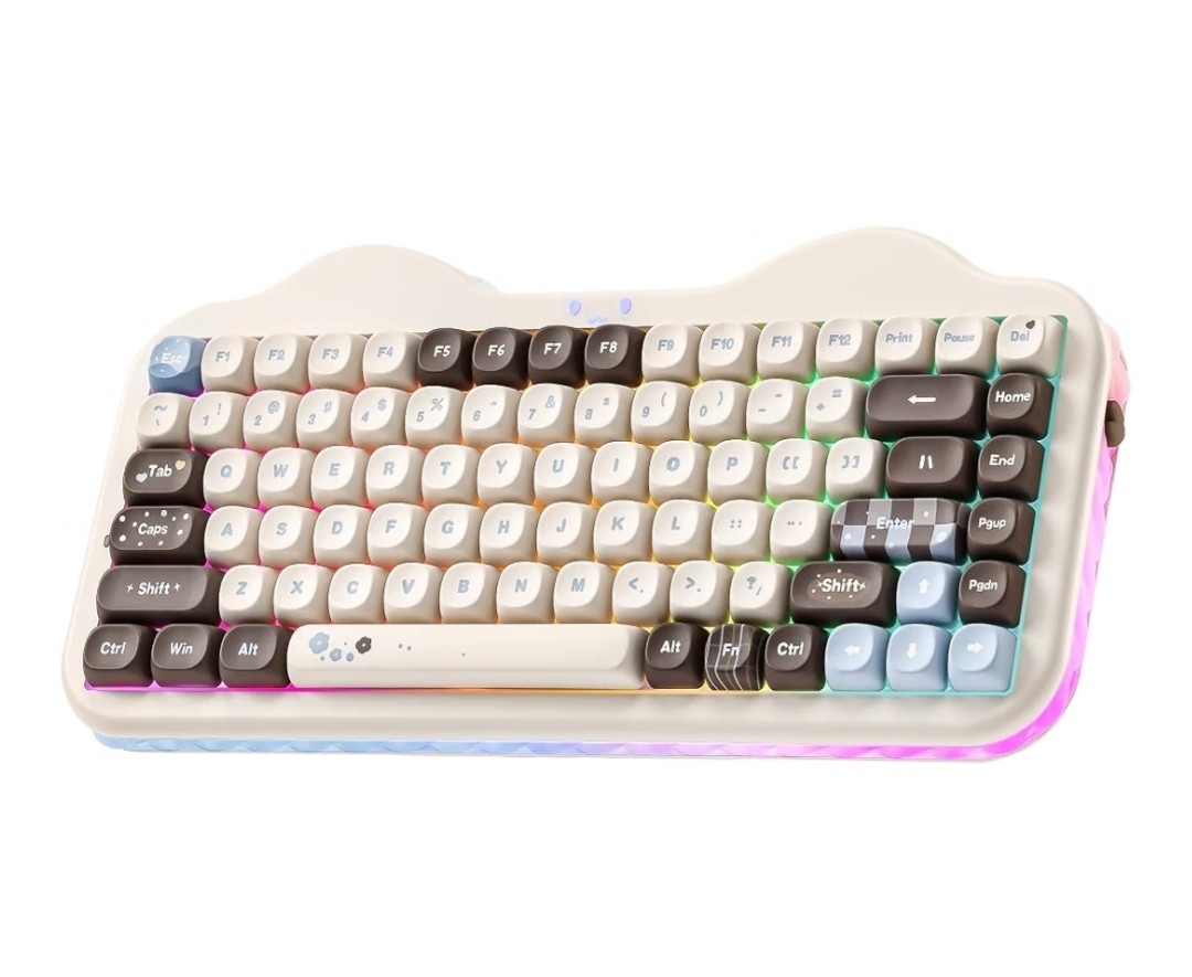 YUNZII C75 Cute 75% Wireless Mechanical Keyboard (Choco, Candy Switch)