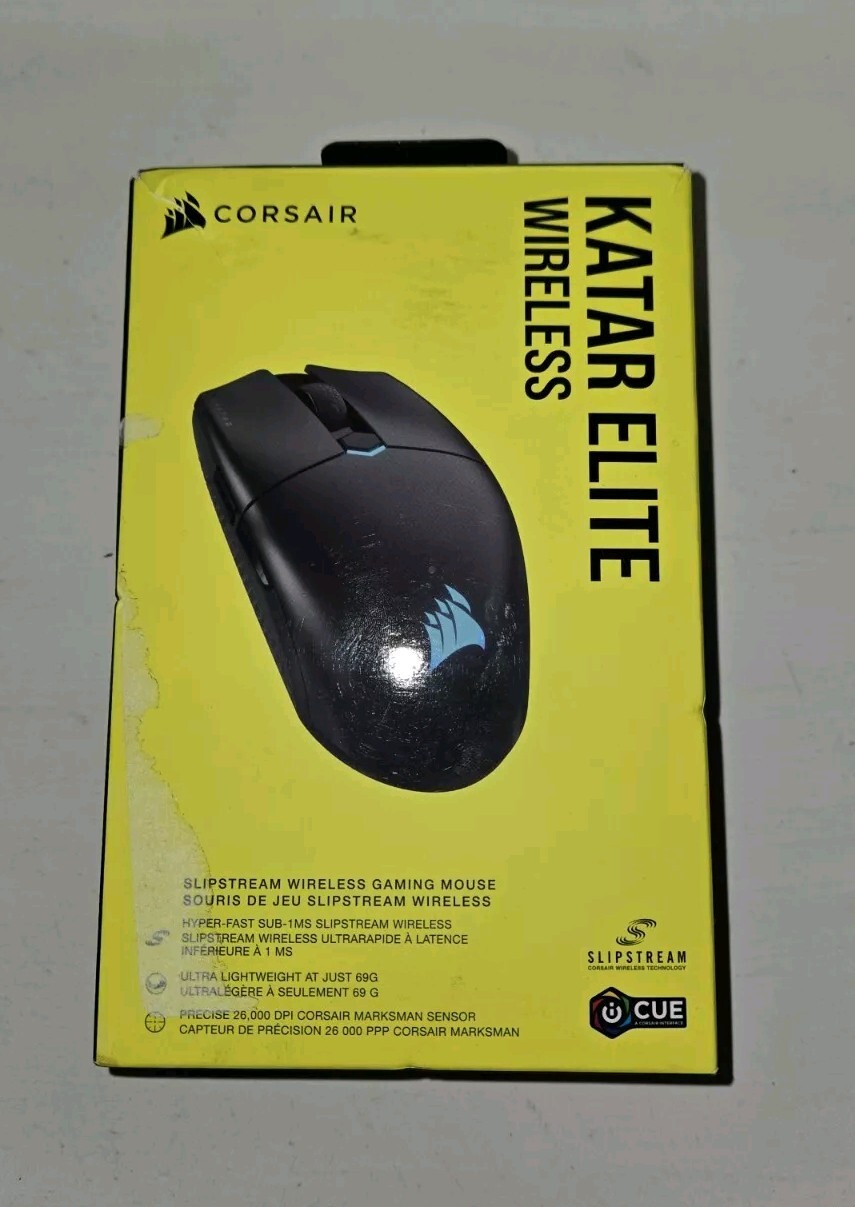 CORSAIR KATAR ELITE WIRELESS GAMING MOUSE BLACK CH-931C111-NA BRAND NEW Open Box