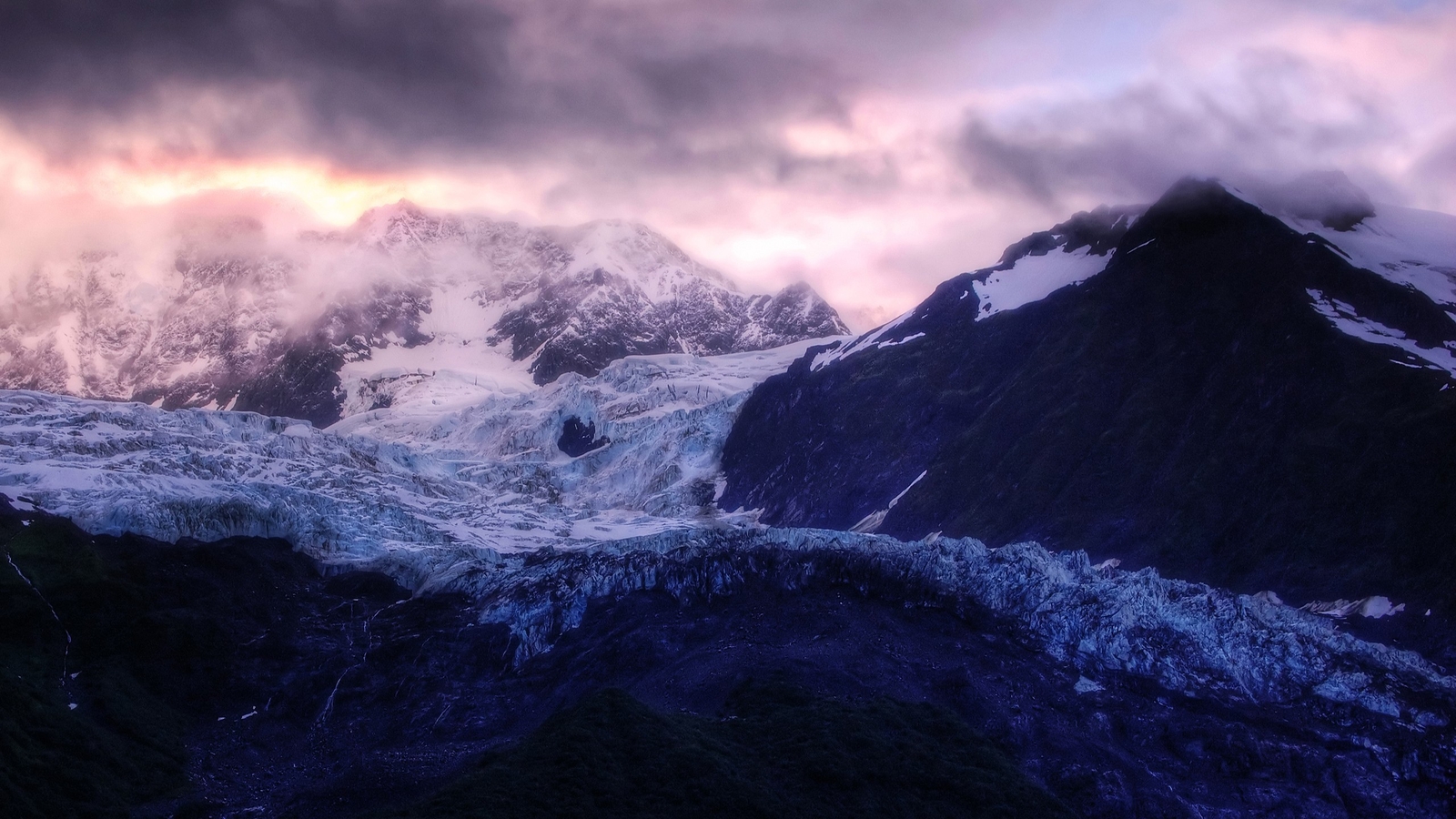 Landscape mountains nature alaska glacier nordic s snowy Custom Gaming Mat Desk