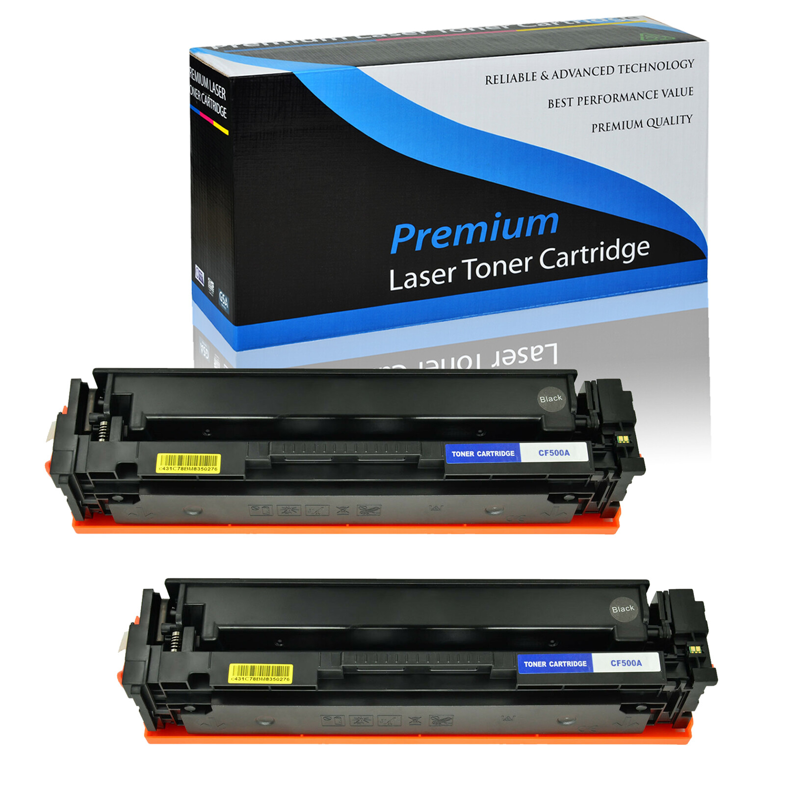 2 PK Black Toner for HP CF500A 202A Color LaserJet Pro MFP M281cdw M281fdw M254d