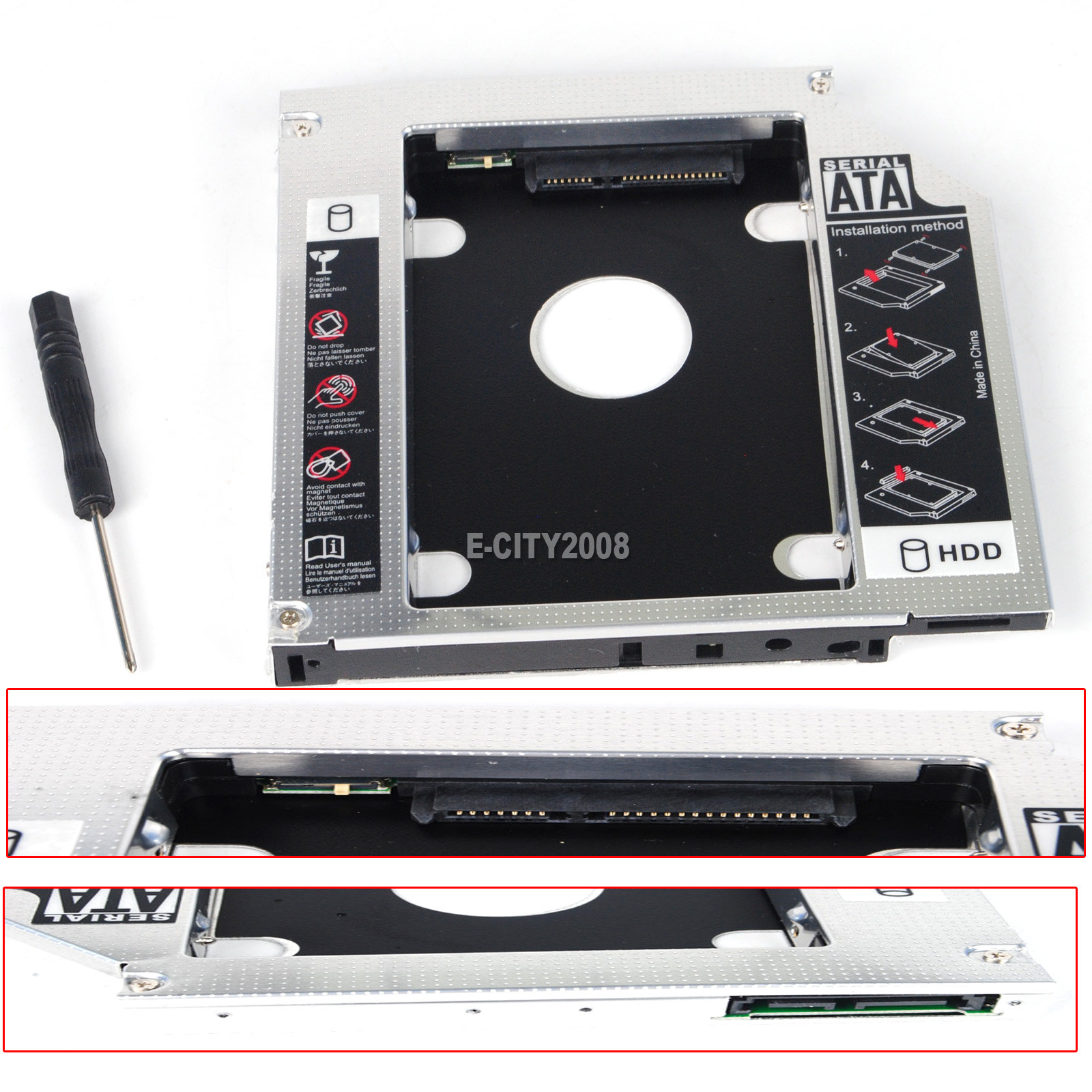 12.7mm 2nd HD SSD Hard Drive Caddy For HP ProBook 6360b 6470b 6475b 6570b 6575b