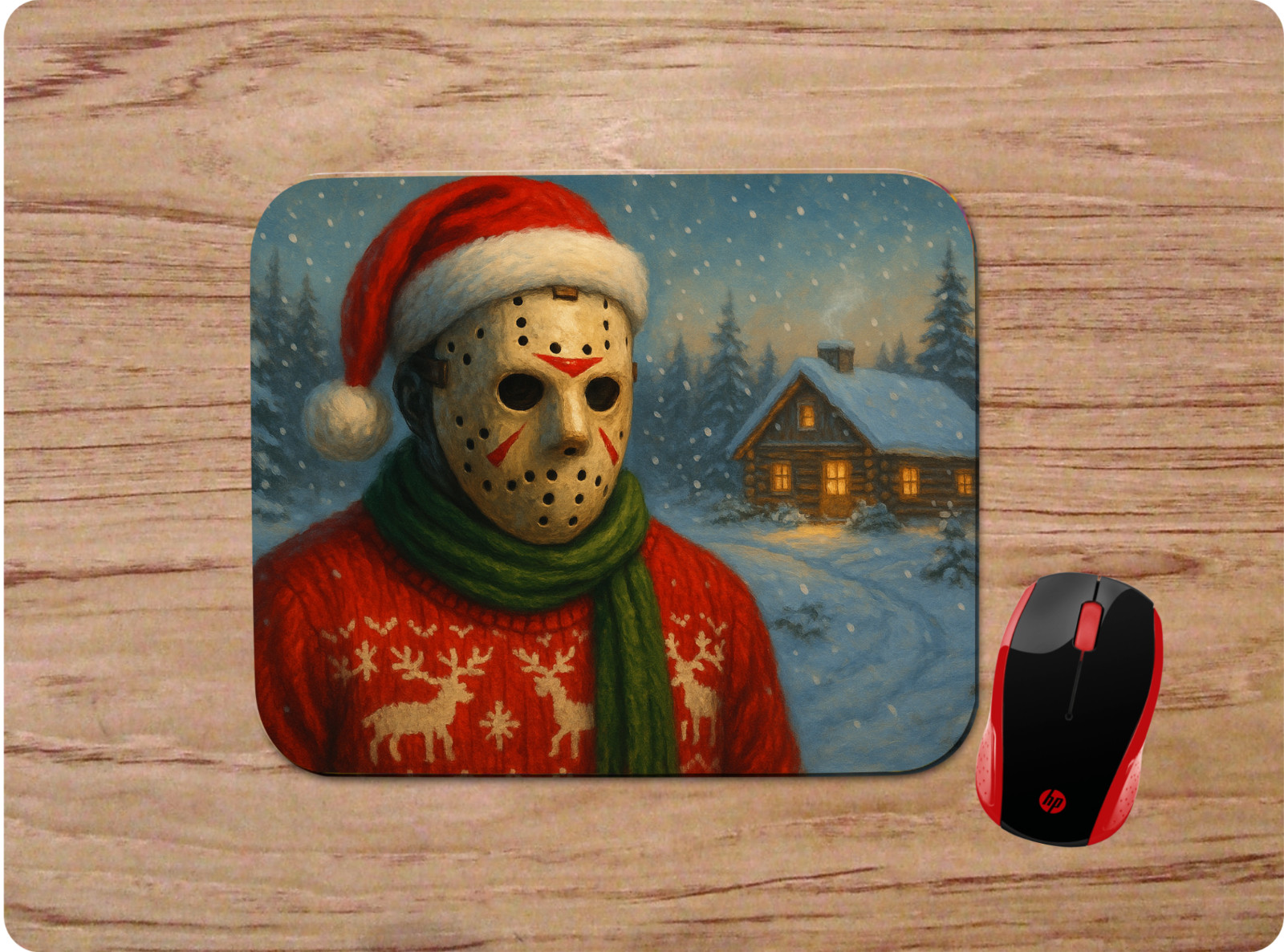 JASON FRIDAY THE 13TH CHRISTMAS CUSTOM NEOPRENE NON-SLIP SOFT MOUSE PAD