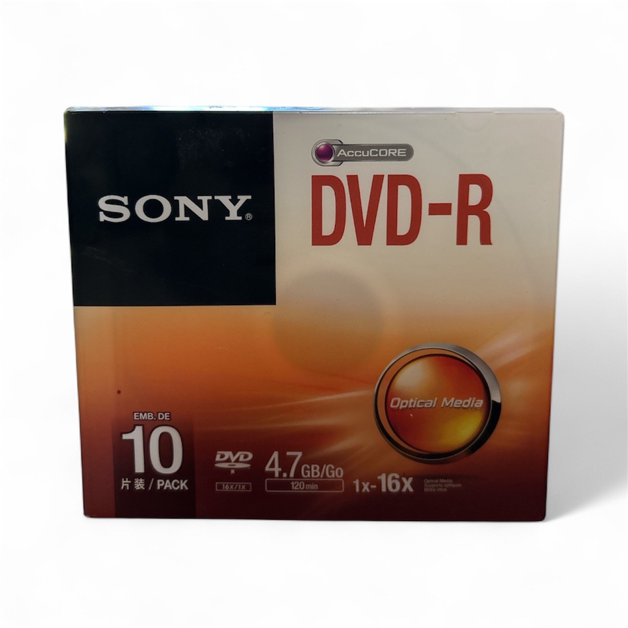 10-pack SONY DVD-R in Paper Sleeves - 16x 4.7GB 120mins Optical Media 10DMR47SB