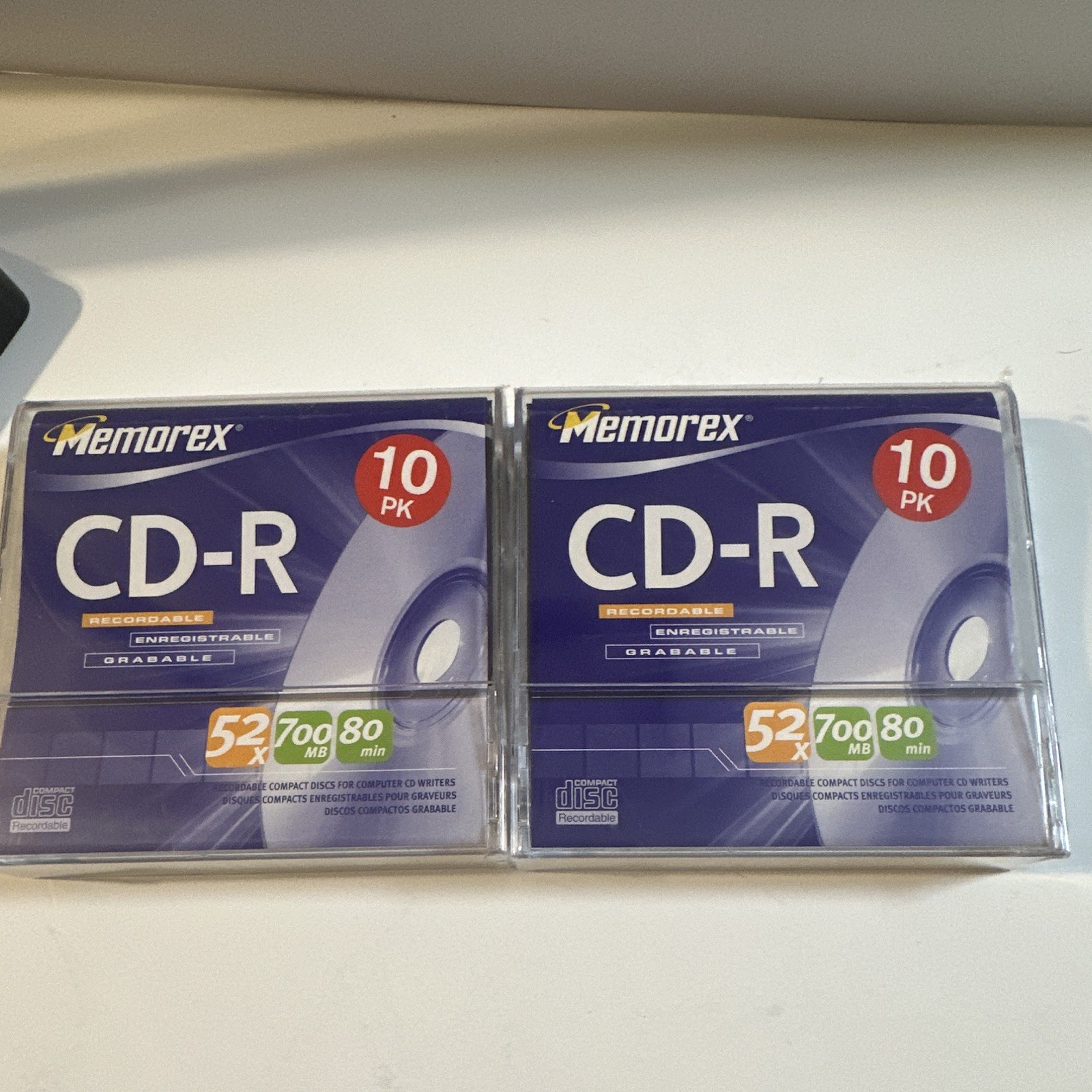 Lot of 2 Memorex 10 Pack CD-R - 52x  700MB  80 Min. Sealed