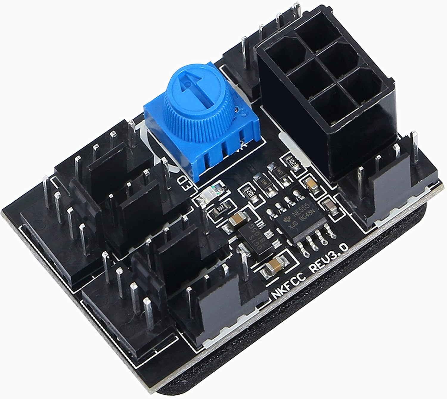 4 Pin Fan Adapter PWM PC Chassis Cooling Fan Hub 8 Way Splitter DC12V