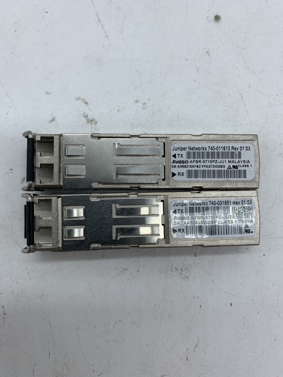LOT OF 2 Juniper Networks 740-031851 Rev 01 SX Transceiver Modules 
