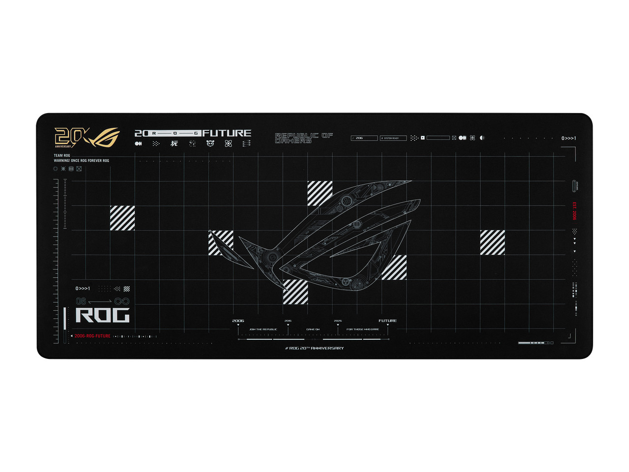 ASUS ROG Scabbard II XXL Edition 20 Gaming Mouse Pad, 35.4" x 15.7", ROG 20th An
