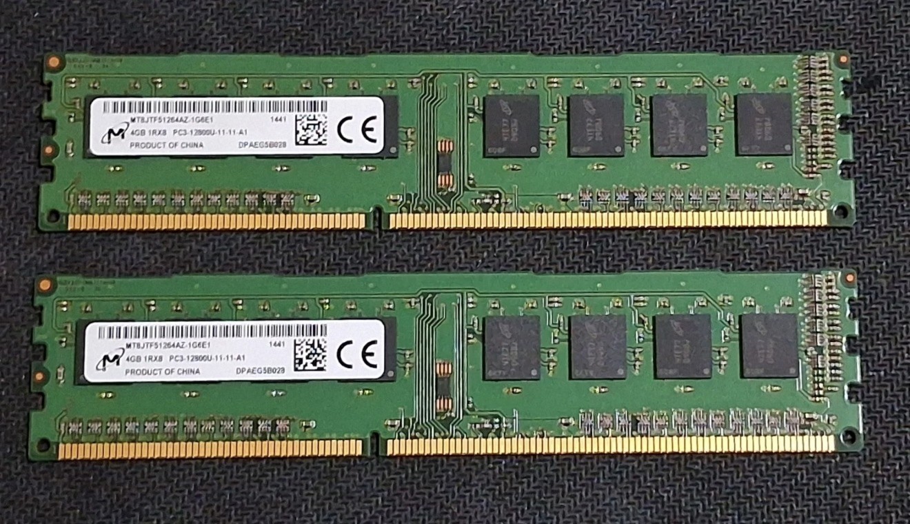8GB 2x4GB PC3L-12800 MICRON MT8KTF51264AZ-1G6E1 DDR3L-1600 RAM MEMORY KIT DIMM