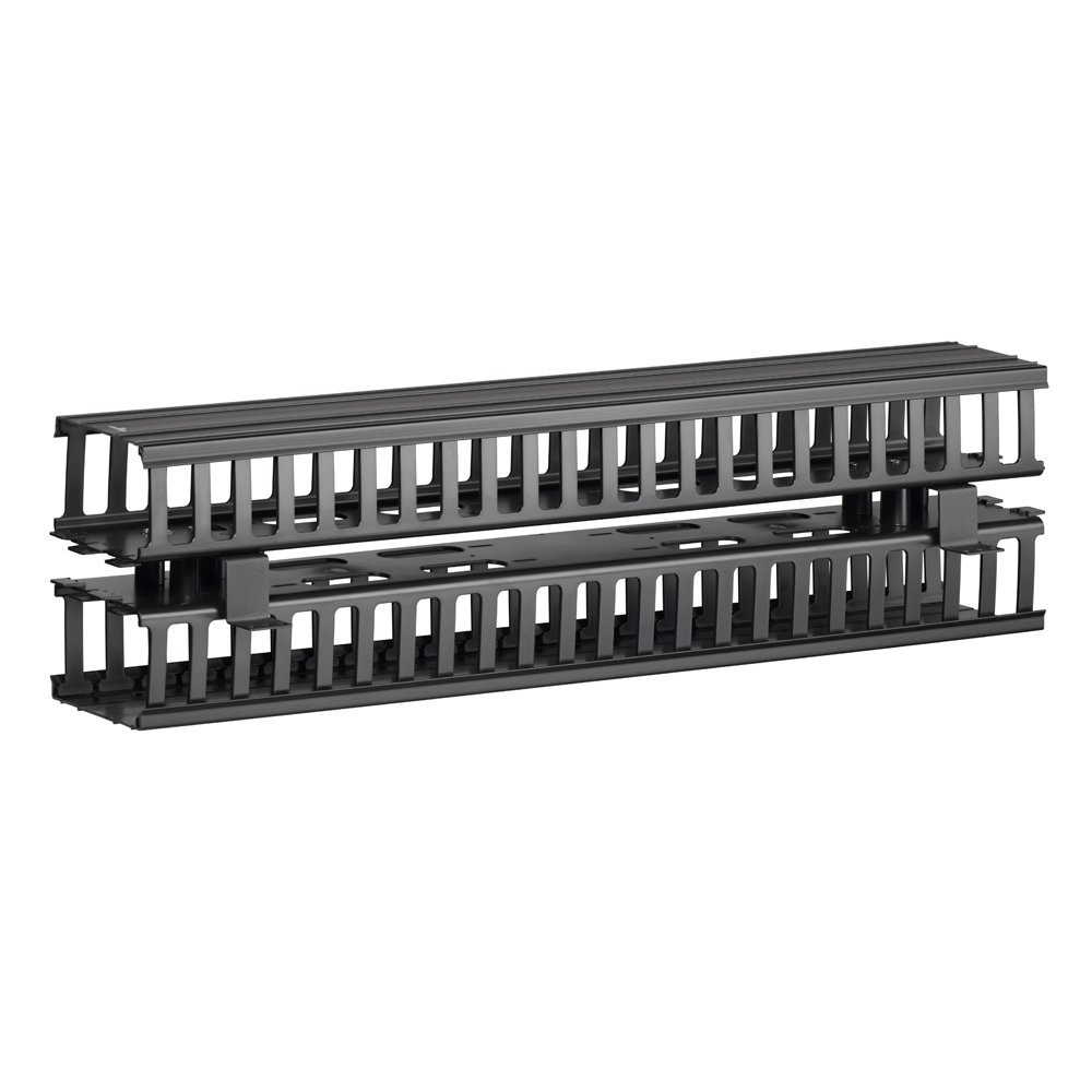 Leviton Vertical Front and Rear Cable Management, Black Snap-On Cover, 4940L-VFR
