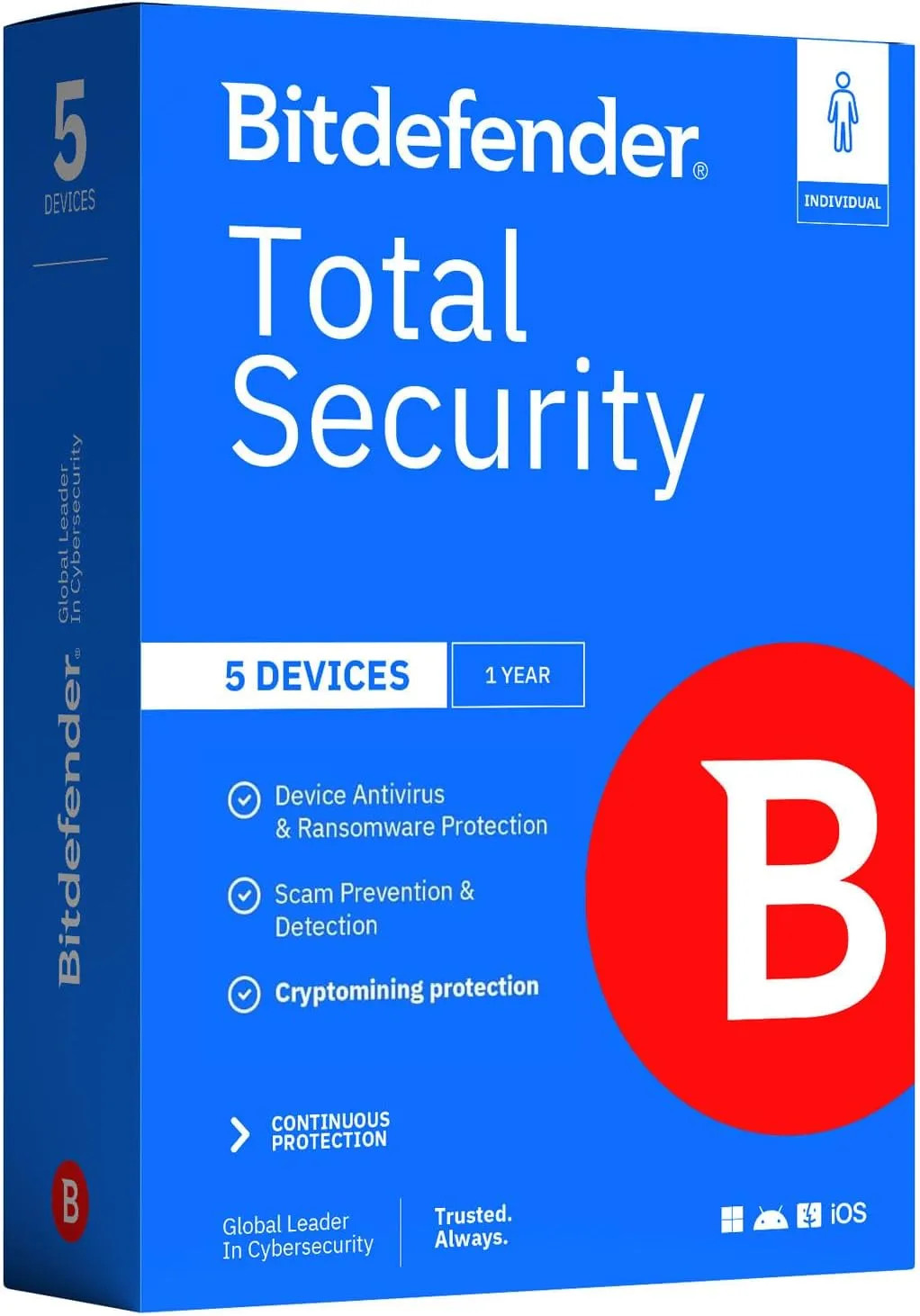 Total Security 2026 Antivirus Internet Security Suite 5 Devices 1 Year PC Mac