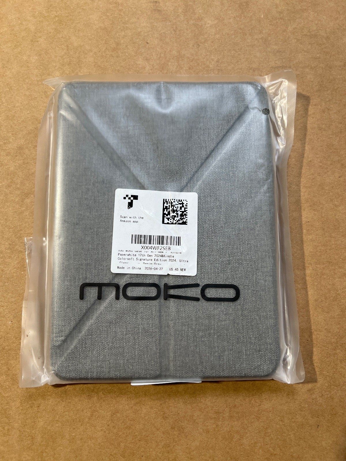 MoKo Case for Kindle Paperwhite 12th Generation Gen 2024 Colorsoft Gray Cover