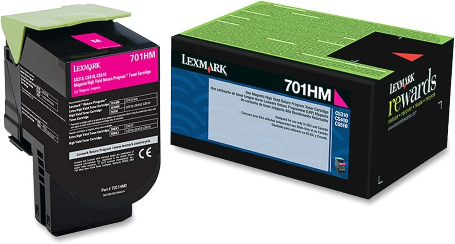 , LEX70C1HM0, 70C1H Toner Cartridge, 1 Each, Magenta (701HM)
