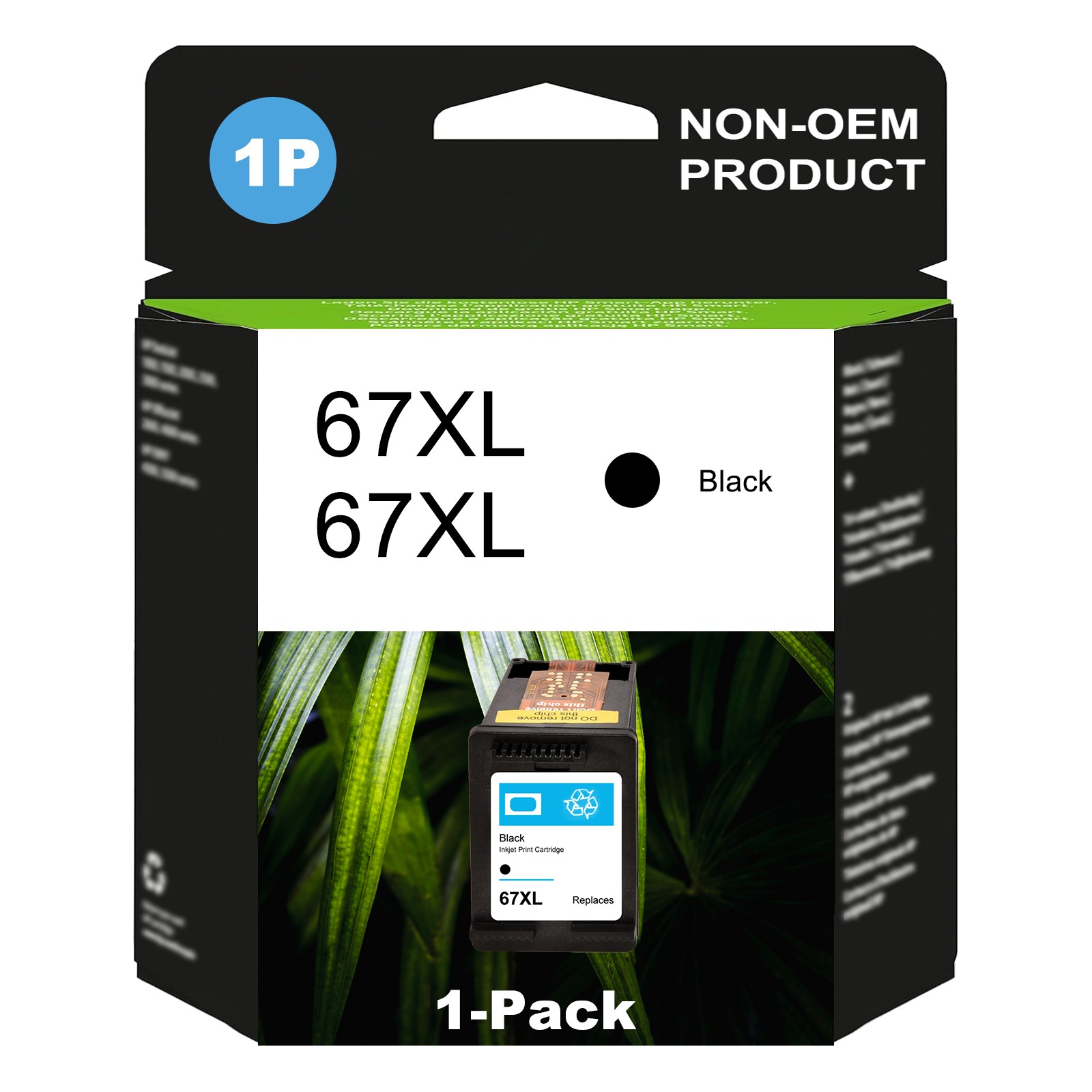 1BK 67XL Ink Cartridges for HP 67 Ink XL Deskjet 2700e 2755e 2700e 4155e printer