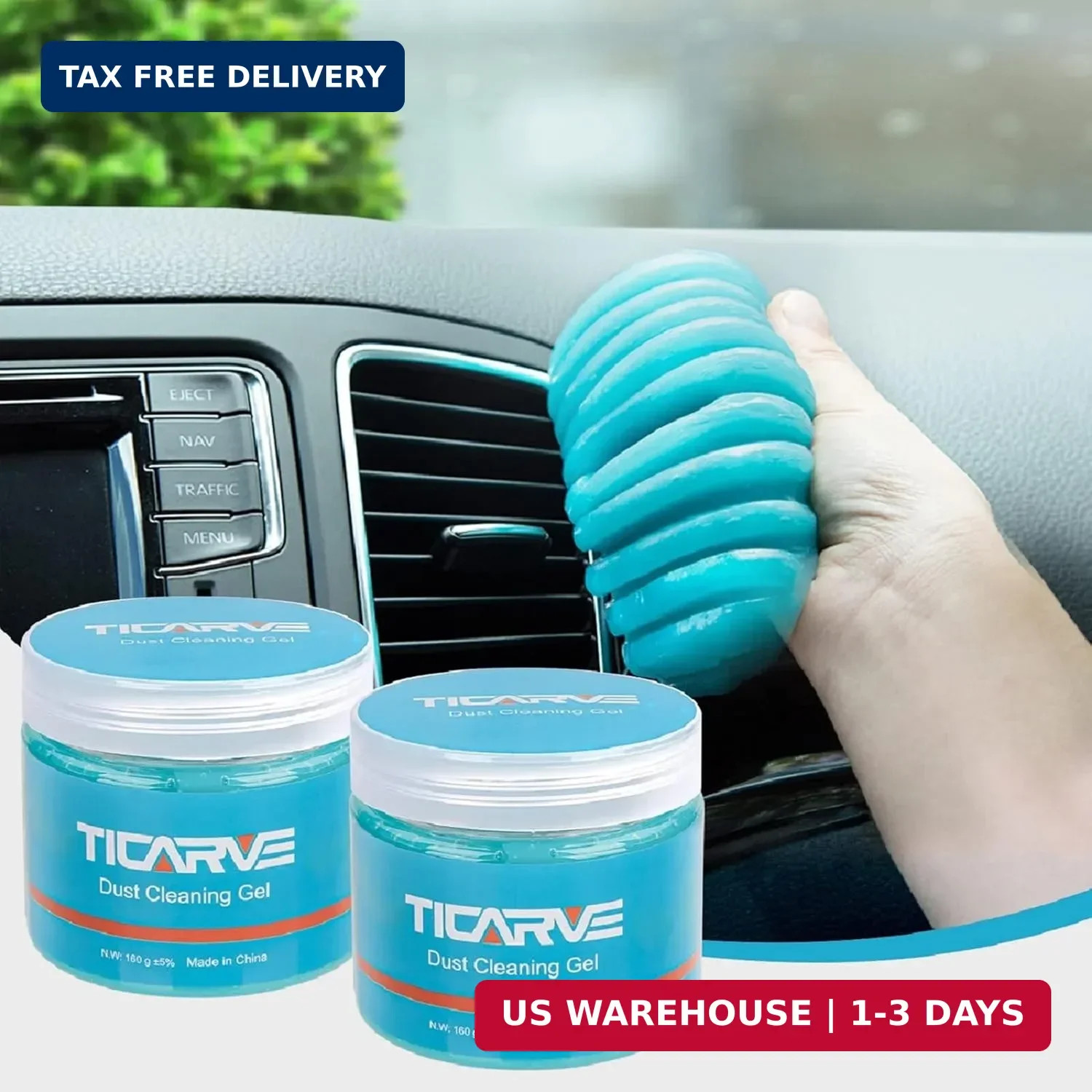 TICARVE 2pack Car Interior Cleaner Gel Car Accessories Cleaning Detail Kit