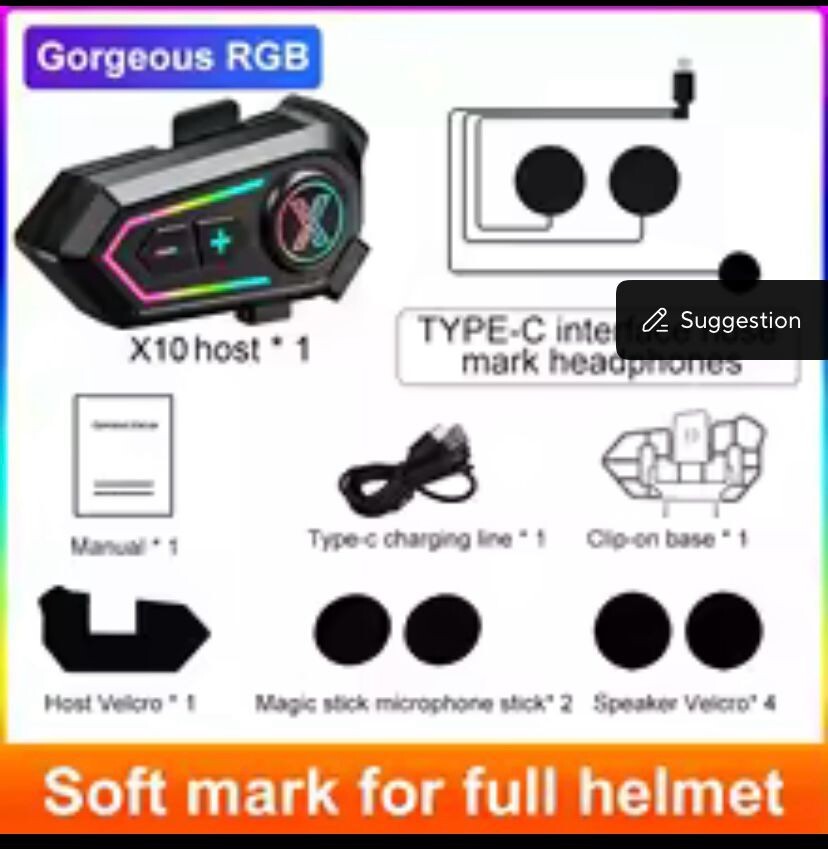 Y10 Motorcycle Helmet Bluetooth Headset 2000Mah Super Long Standby Wireless Hand