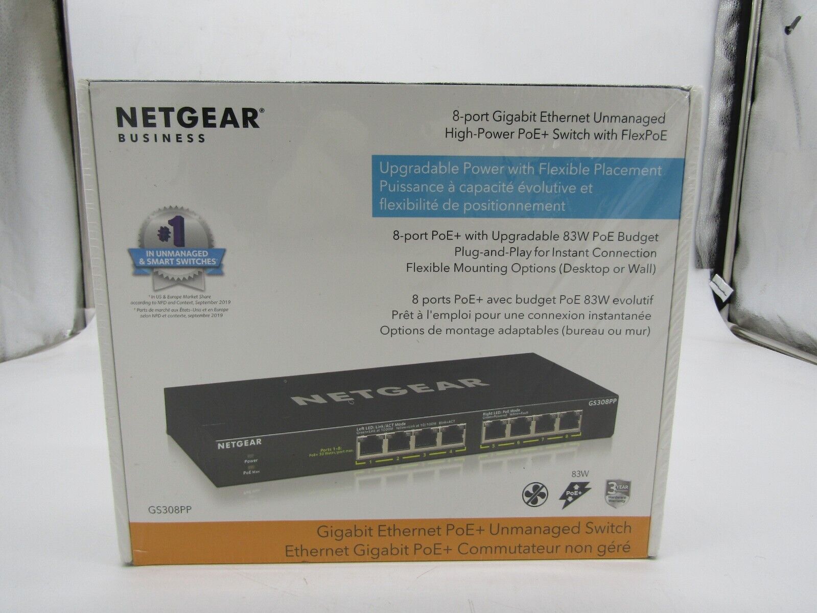 Netgear GS308PP 8-port Gigabit Ethernet Unmanaged *SEALED*