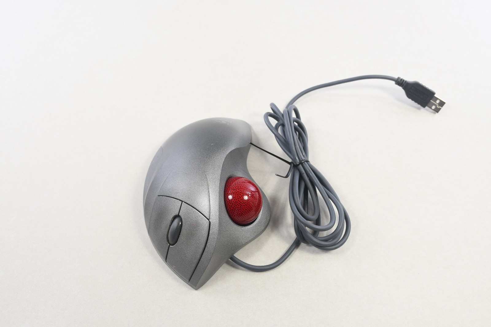 Logitech TrackMan Wheel T-BB18 USB Wired Trackball Mouse Red Ball 804360-1000