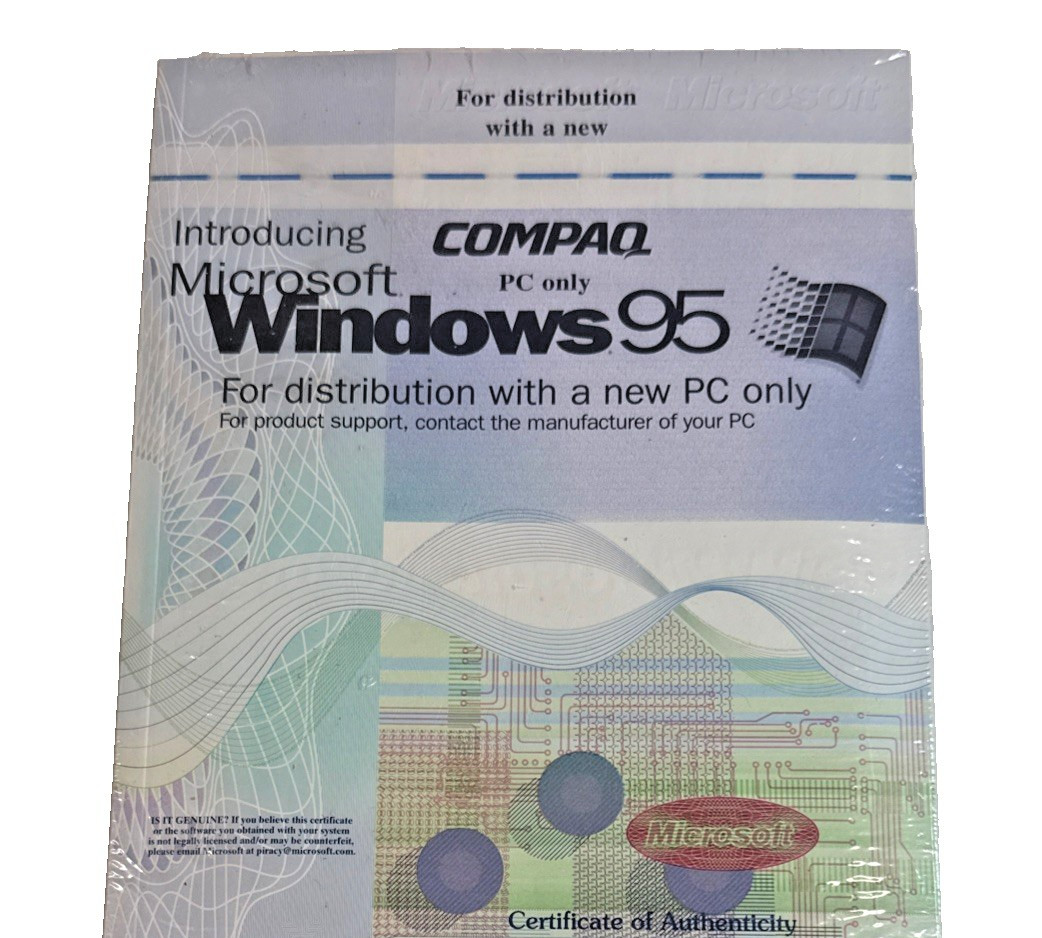Compaq Windows 95 – Brand New, Factory Sealed with CD