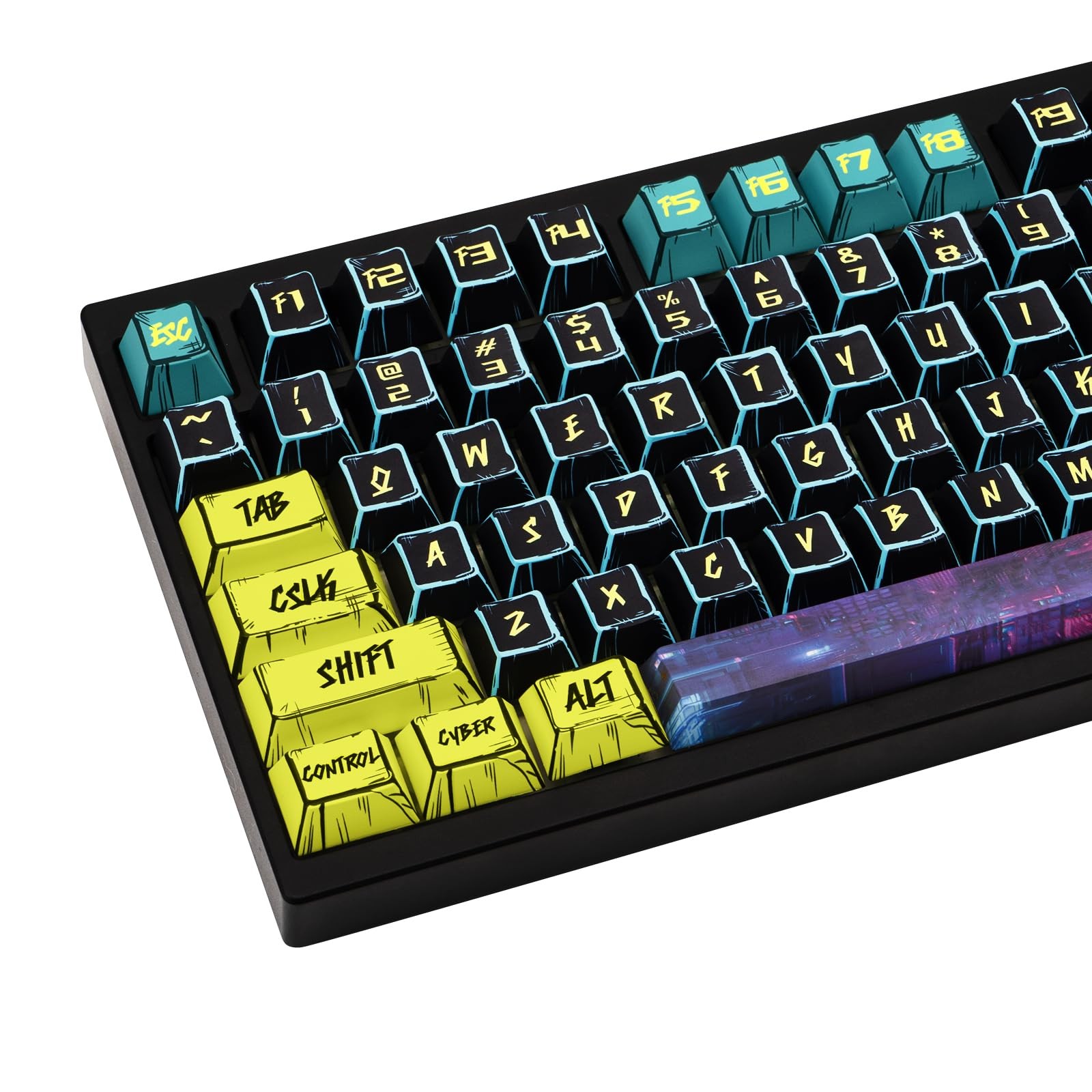 Black PBT Keycaps Japanese Manga Theme Custom Mechanical Keyboard Keycaps