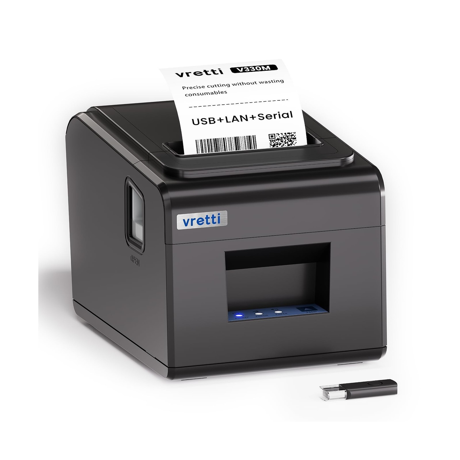 vretti Thermal Receipt Printer, 3'1/8 80mm Direct Thermal Printer with USB Se...
