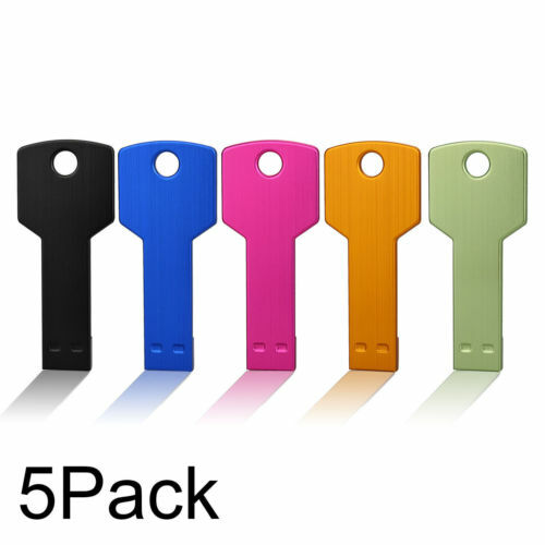5PCS 16GB 32GB 64GB Metal Key Memory Storage Stick USB 2.0 Flash Pen Thumb Drive