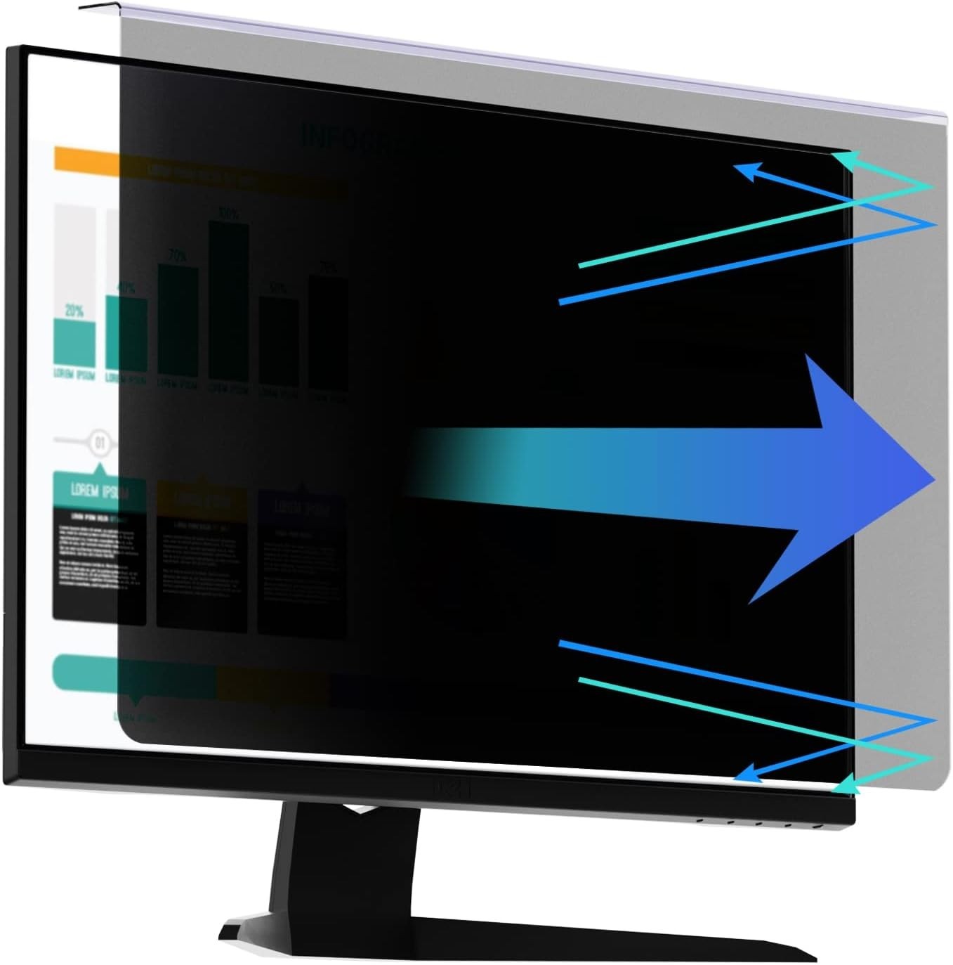 Computer Privacy Screen Protector for 20"-22" Monitor 16:9 / 16:10 Aspect Ratio