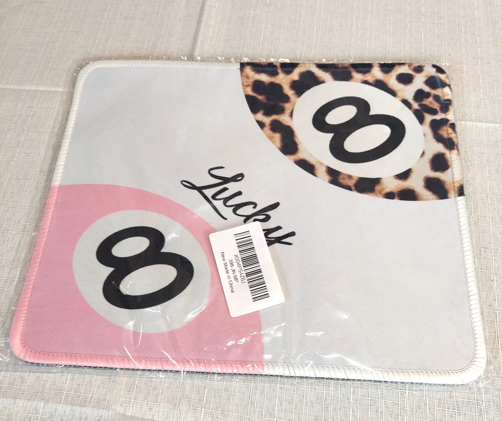 Gaming Mouse Pad Lucky 8 Ball Leopard Print Billiard Pool Office Desk Mat