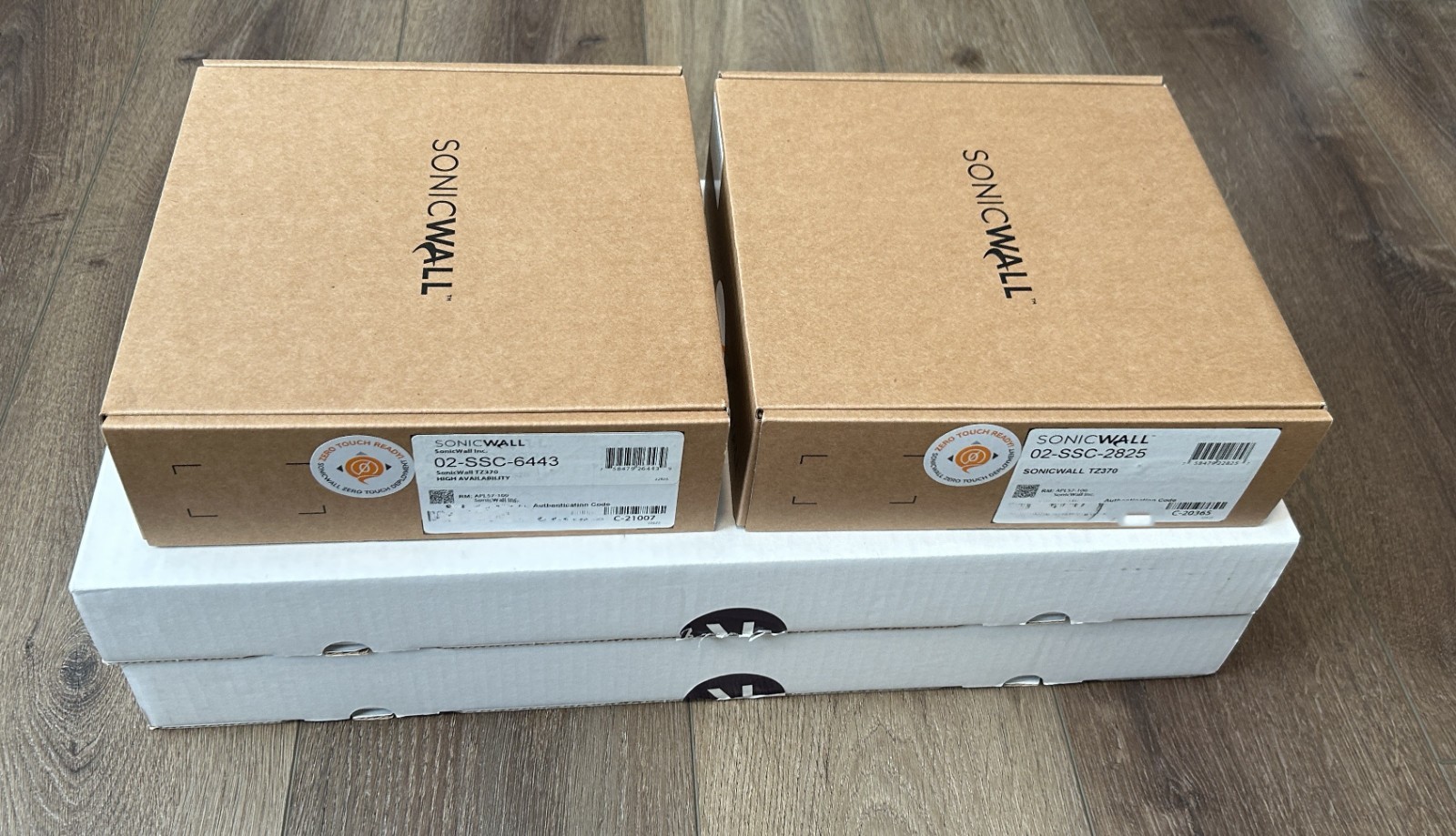 NEW SEALED SonicWall TZ370 Firewall + HA + Rackmounts 02-SSC-2825 02-SSC-6443