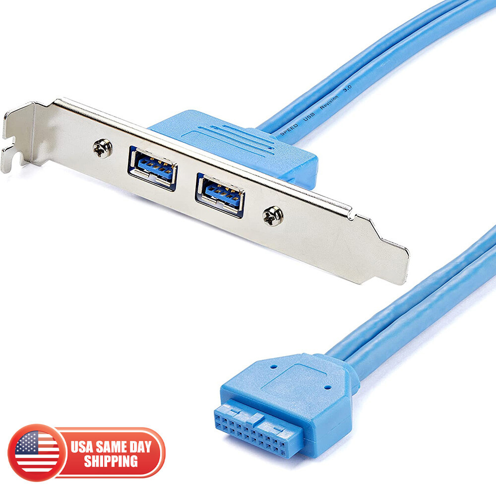 2 Ports USB 3.0 Back Panel To Motherboard 20pin Header Connector Cable Adapter