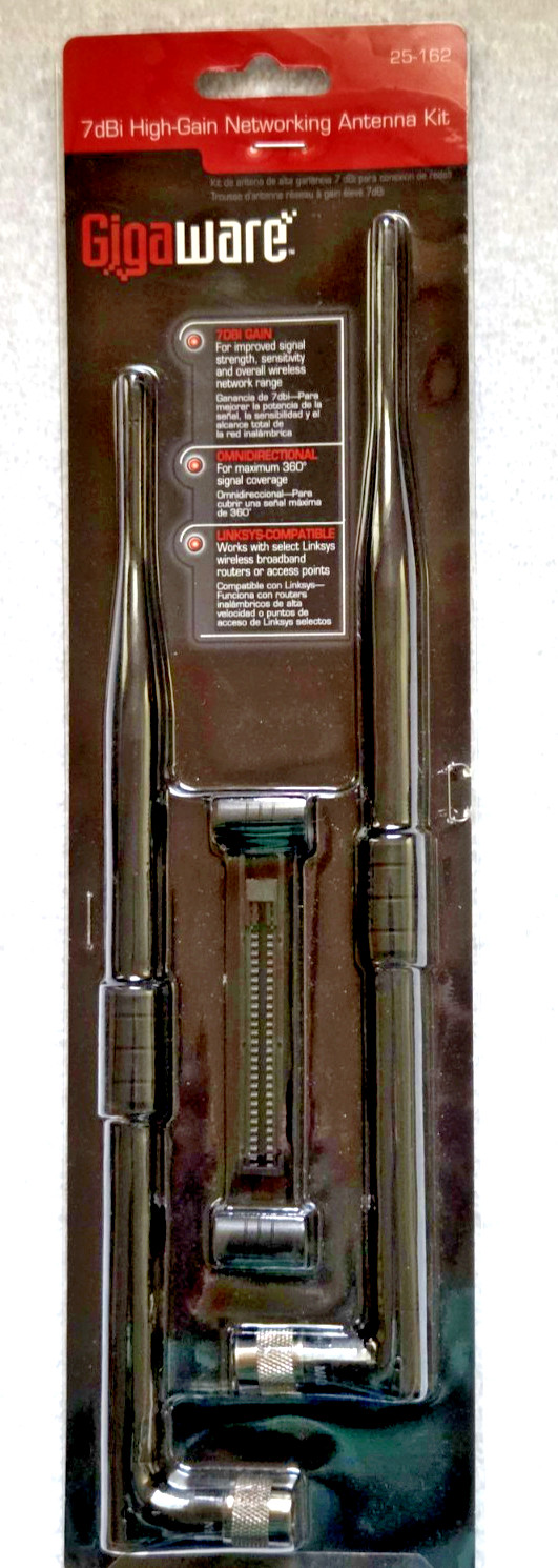 Radio Shack Gigaware  7dBi  High Gain Networking Antenna Kit - New