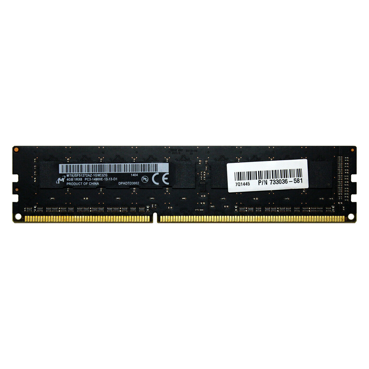 HP 733036-581 4GB 1Rx8 DDR3 PC3-14900E 1866MHz ECC UNBUFFERED DIMM MEMORY RAM