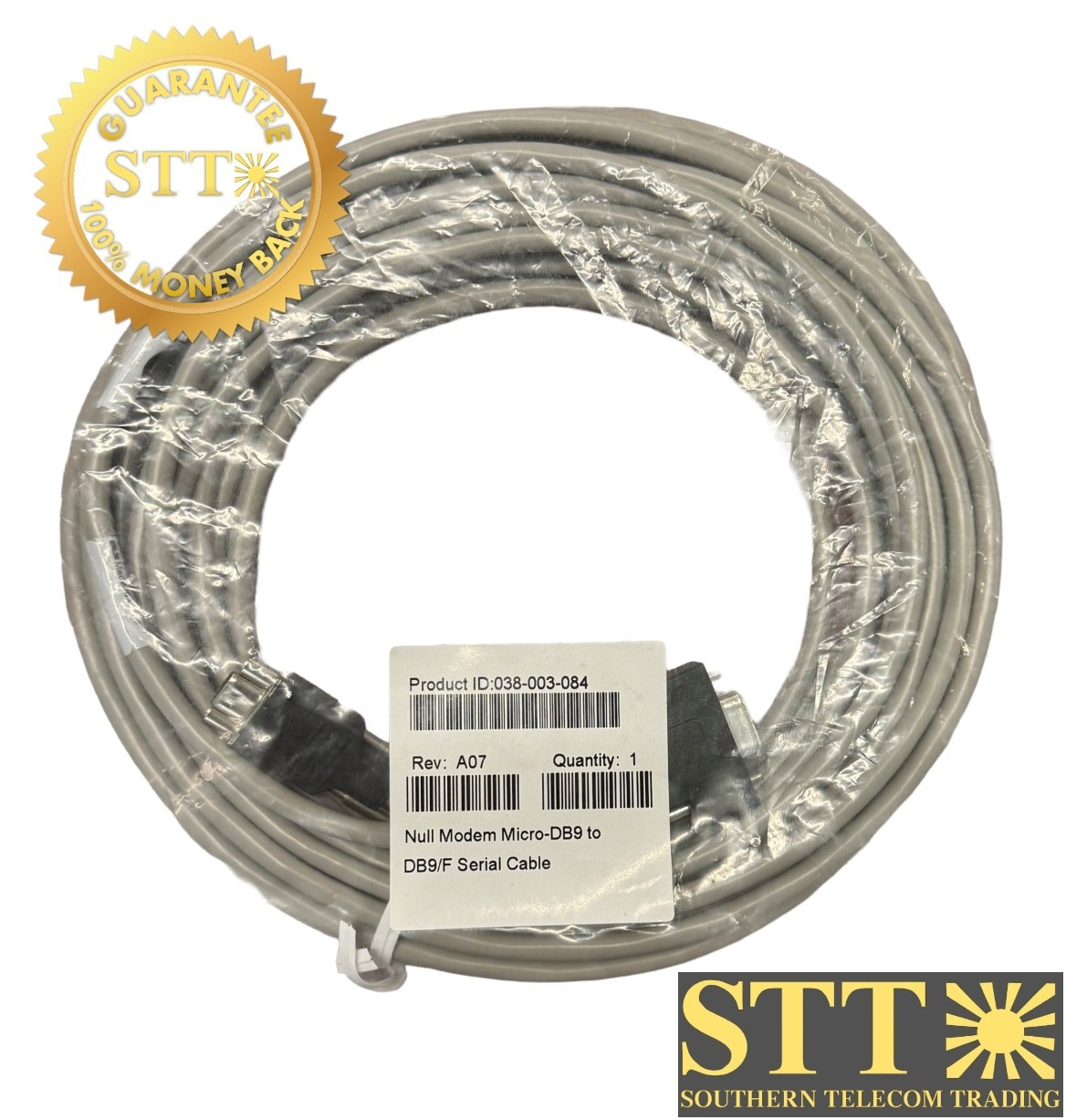038-003-084 EMC NULL MODEM MICRO-DB9 TO DB9/F SERIAL CABLE NEW