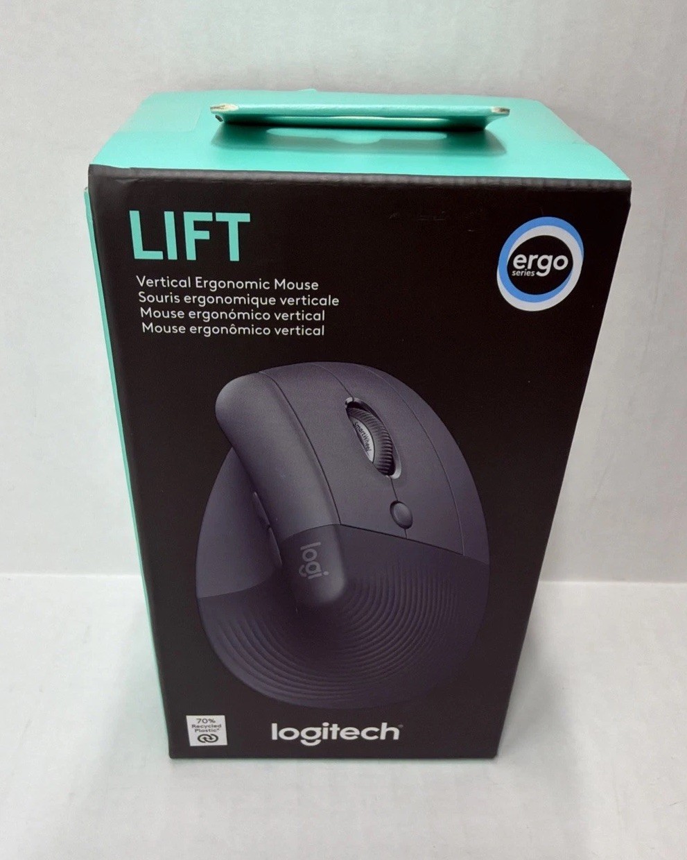 Logitech Lift Vertical Ergonomic Wireless Mouse Bluetooth USB Receiver Black