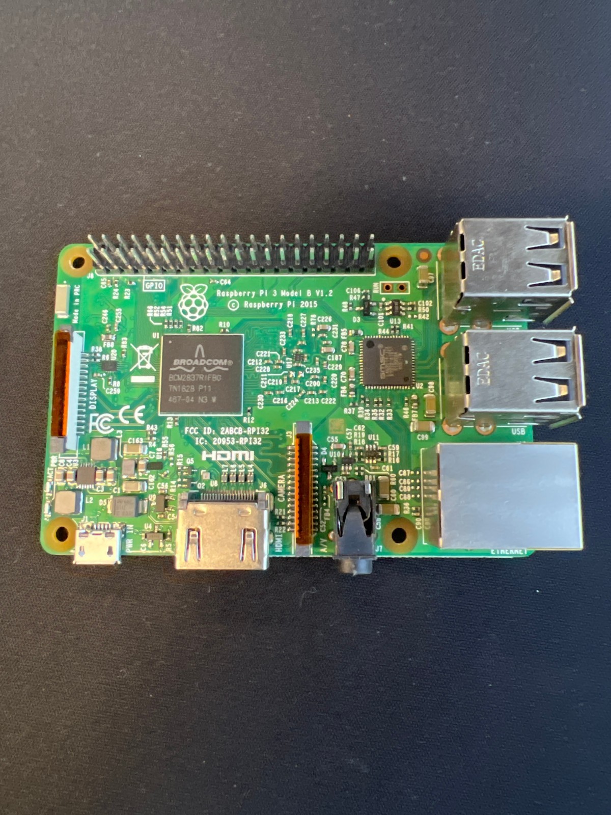 Raspberry Pi 3 Model B V1.2 1GB Quad Core WiFi Bluetooth Single Board Computer
