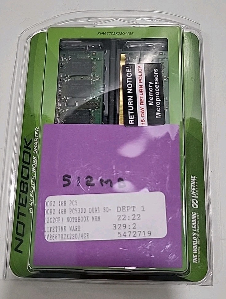 Kingston KVR667D2K2S0/4GR Memory Module 4 GB, DDR2 PC5