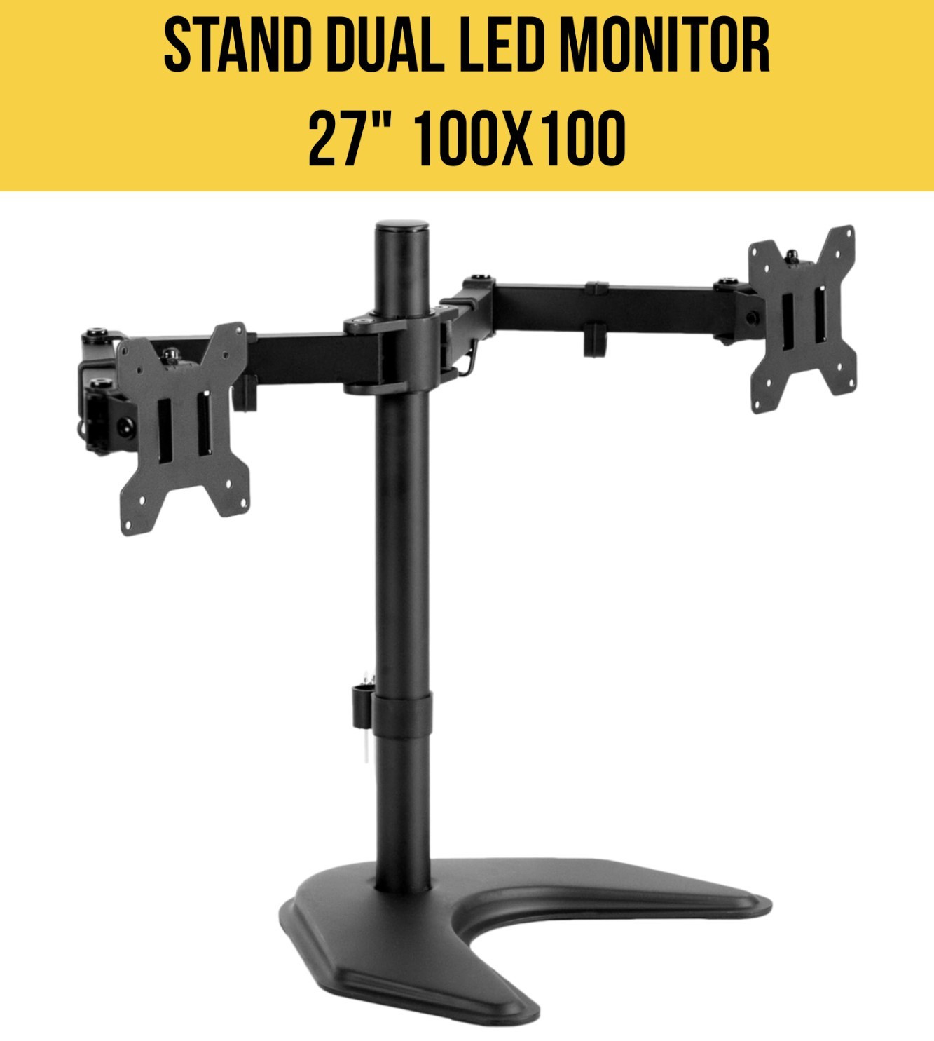 VIVO STAND-V002F Dual LED LCD Monitor Free-Standing Desk Stand for 2 Screens 27"