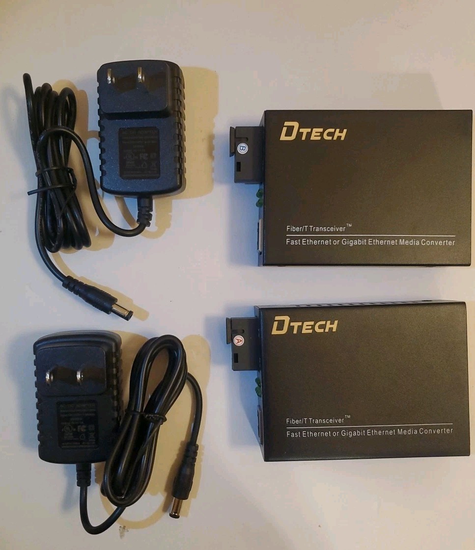 DTech Single Mode Dual SC Fiber Gigabit Media Converter – Open Box