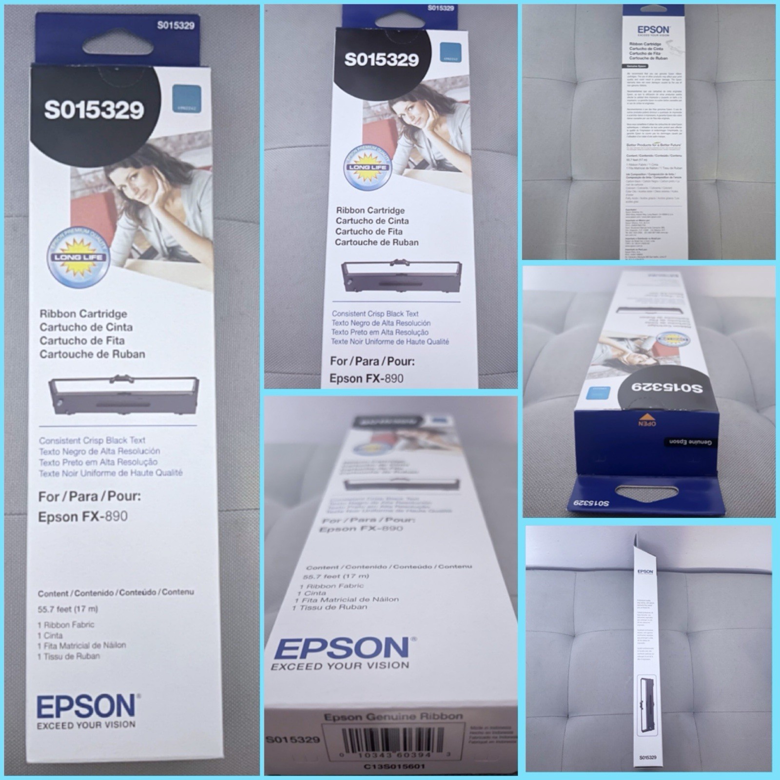 Epson FX890 S015329 Compatible Ribbon Black NIB New In Box August 2026