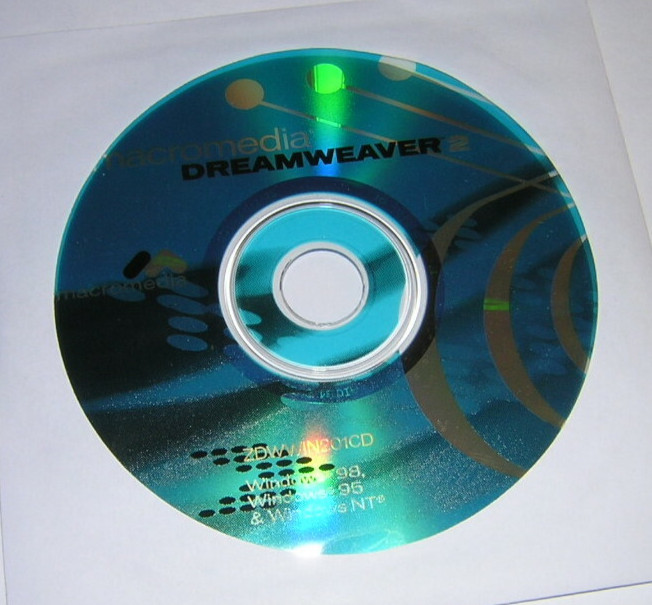 Macromedia Dreamweaver 2 Software Install CD-ROM Windows 95 98 NT (1999)