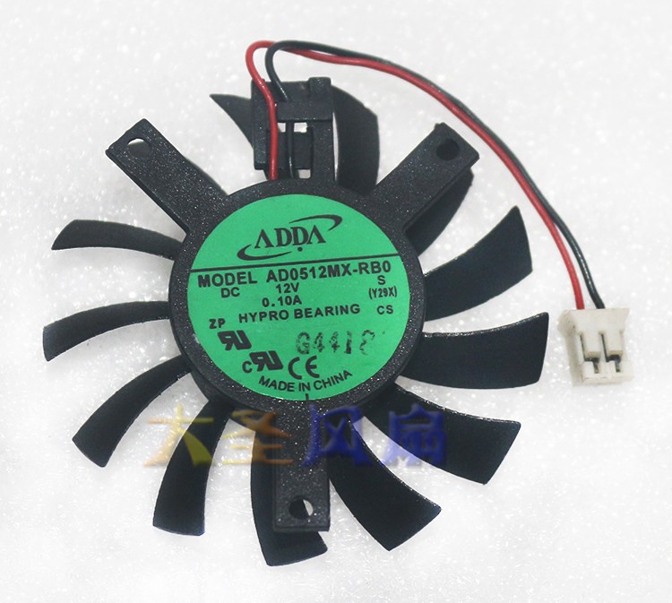 Graphics Card Fan For ADDA AD0512MX-RB0/6 12V Hole Spacing 27 * 35mm