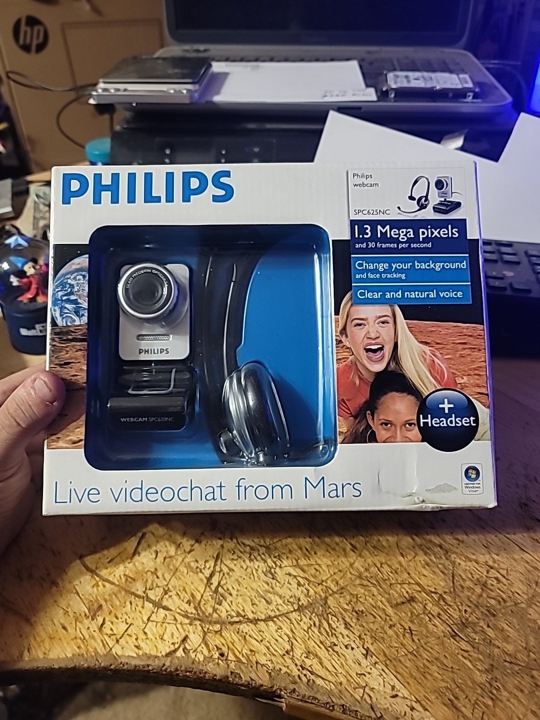 PHILIPS Webcam Pixel 1.3 MP /headphone & mic (SPC625NC) change background NEW 