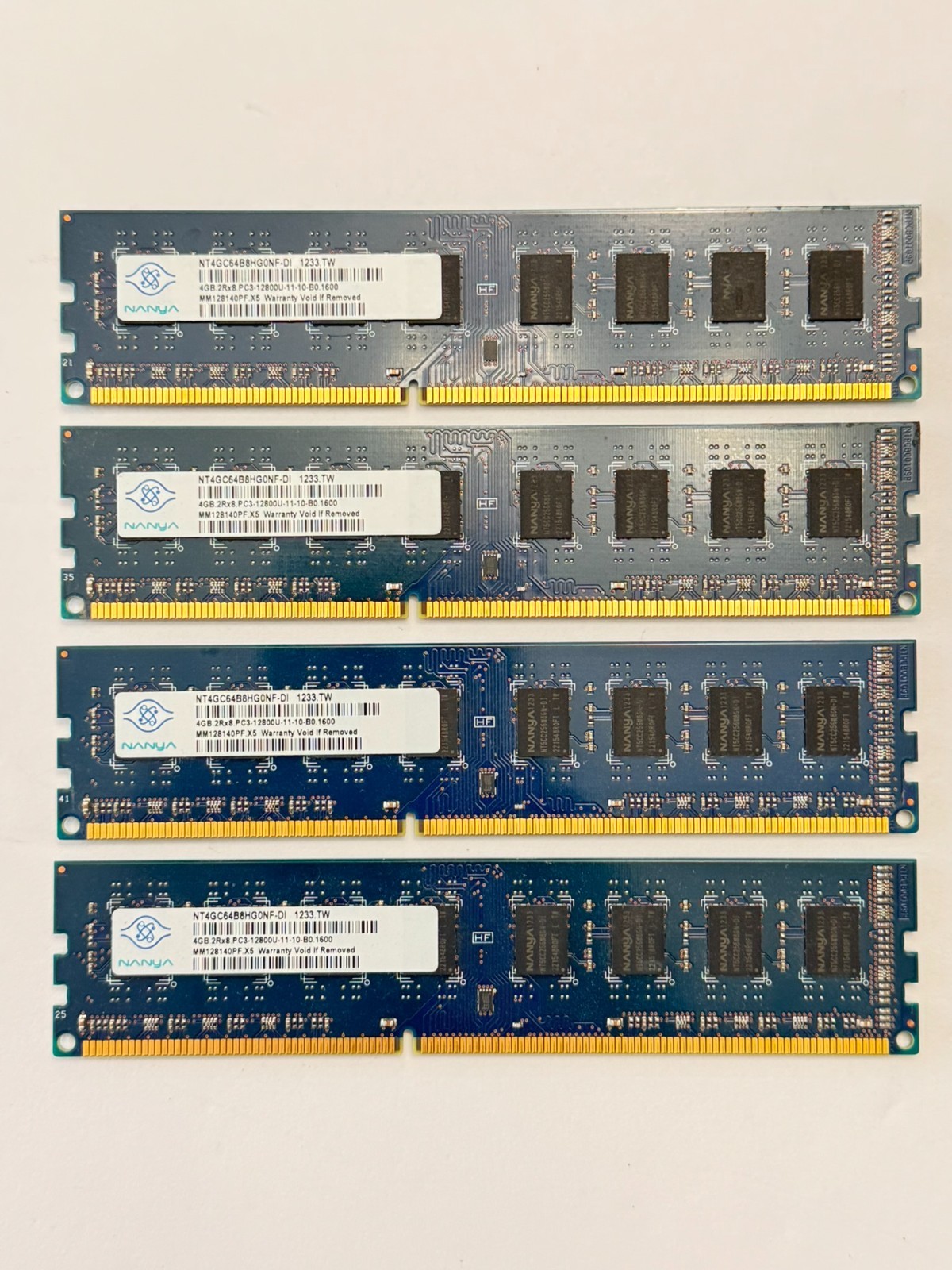 Nanya 16GB 4x4GB DDR3-1600 PC3-12800U Desktop RAM NT4GC64B8HG0NF-DI