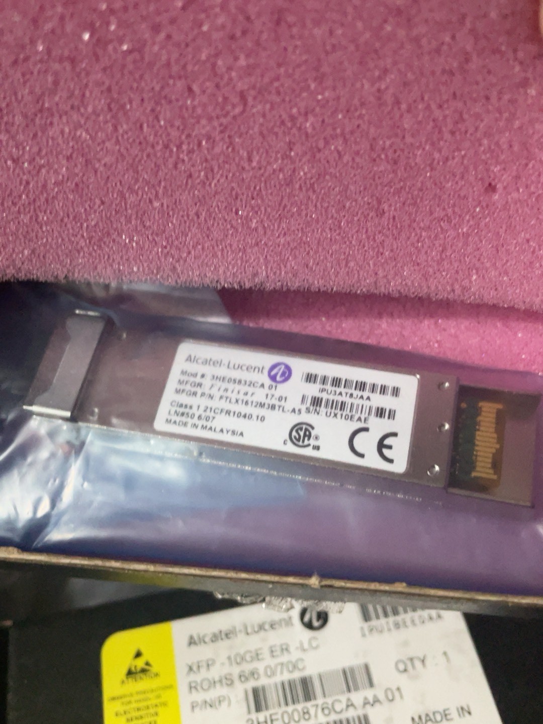 Genuine Alcatel-Lucent 3HE05832CA IPU3AT8JAA XFP-10GE ER-LC 40km 1550nm I-Temp