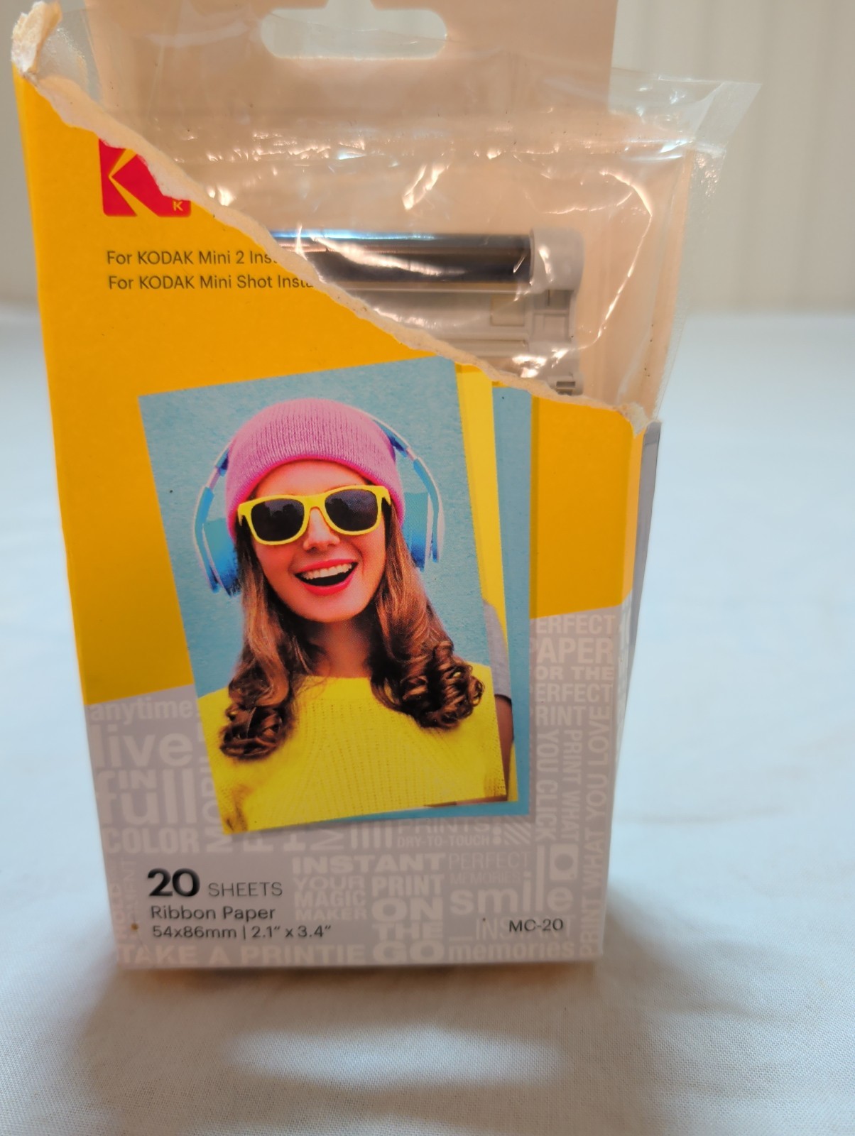 Kodak All-in-One Mini Cartridge MC-20 Photo Paper 20 Sheets 2.1" x 3.4"