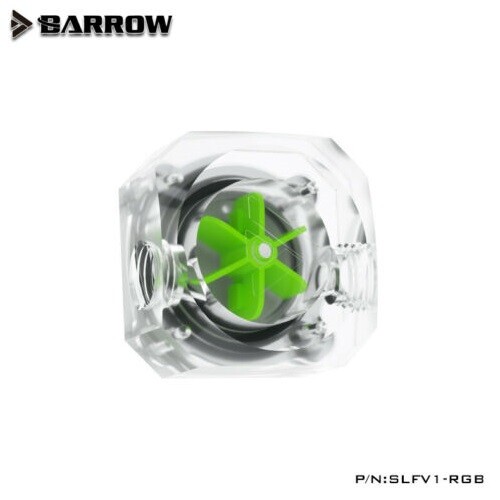 Barrow SLFV1-RGB G1/4" Water Flow Meter Indicator with aRGB LED, Green