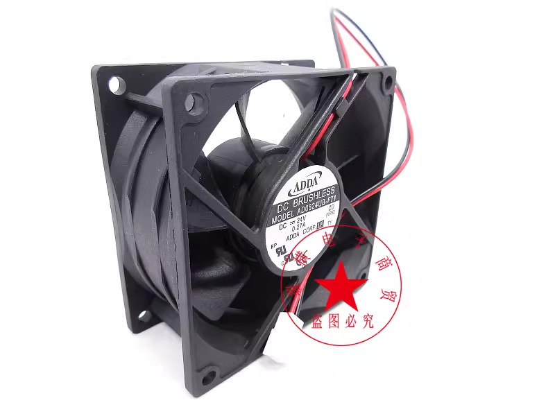 1PC ADDA 80 * 80 * 38MM AD0824UB-F71 24V 0.27A 2-wire cooling fan